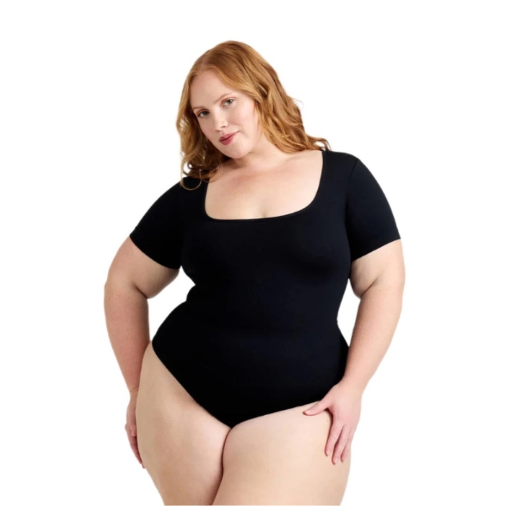 HEYSHAPE Black Square Neck‎ Bodysuit | Sculpting Seamless Shapewear NWT *